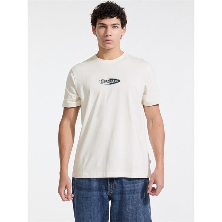 Guess Men's White Small Logo T-Shirt in Size XL, Sports Direct