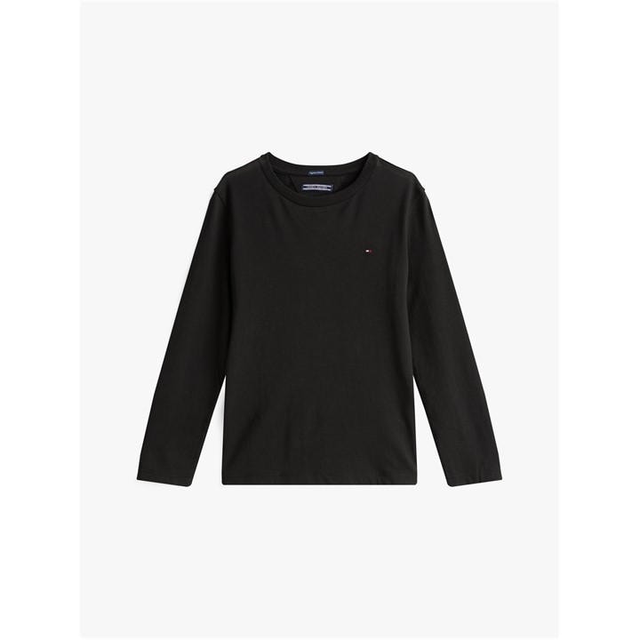 Tommy Hilfiger Boys Kids' Cotton Long-Sleeve Regular Fit T-Shirt - Black - 10Y - Image 2