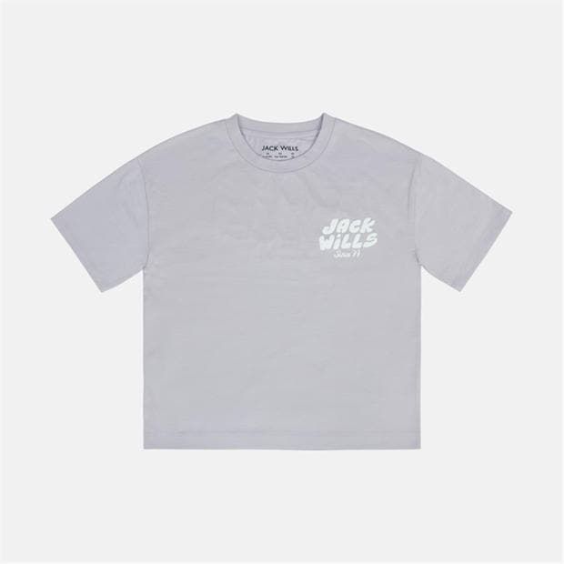 Lilac - Jack Wills - Kids' Cotton Short Sleeve Crew Neck T-Shirt