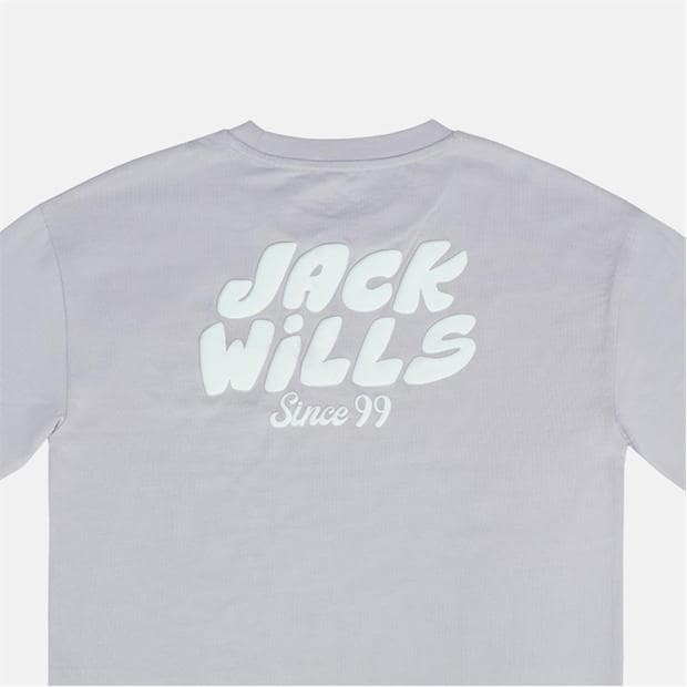 Lilac - Jack Wills - Kids' Cotton Short Sleeve Crew Neck T-Shirt