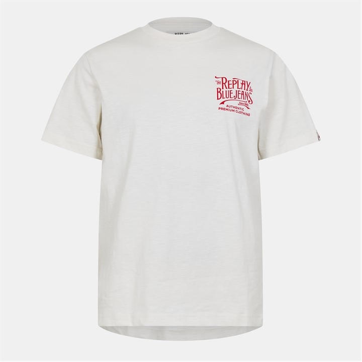 Replay Men' White Back Jeans T-Shirt in Size S, Sports Direct