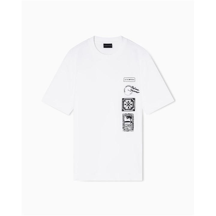 Emporio Armani Men's White T-Shirt in Size XL, Sports Direct