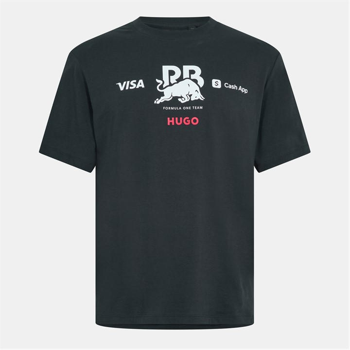 Hugo Men' Black Racing Bulls Tsunoda F1 2025 T-Shirt in Size S, Sports Direct