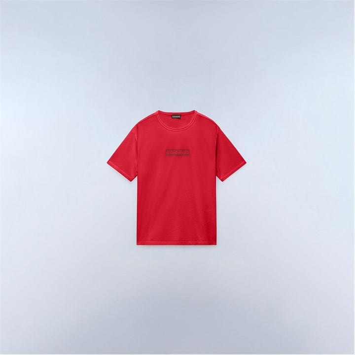 Napapijri Boys Red Napa Box Logo Tee  in Size 3 - 4 Years, Sports Direct
