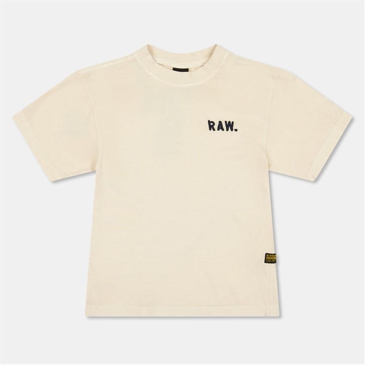 G Star Girls Cream Kids' T-Shirt in Size 8 - 9 Years, Sports Direct
