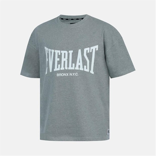 Charcoal - Everlast - Men's Graphic Cotton Short Sleeve Oversized Fit T-Shirt