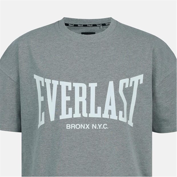 Charcoal - Everlast - Men's Graphic Cotton Short Sleeve Oversized Fit T-Shirt