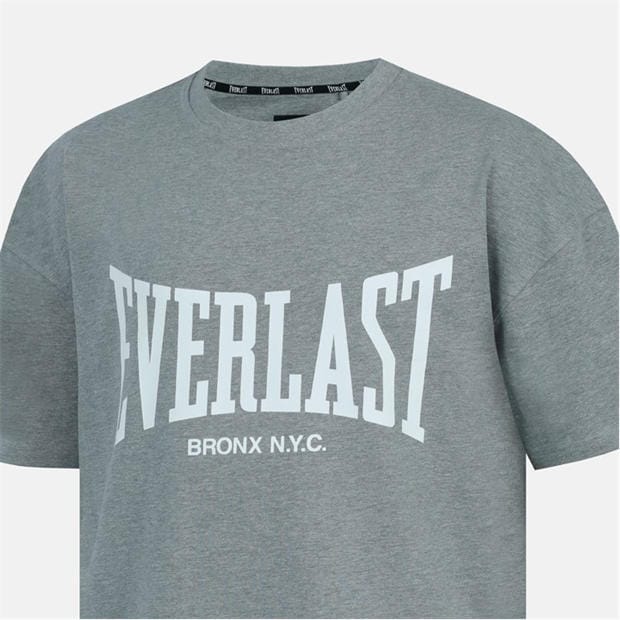 Charcoal - Everlast - Men's Graphic Cotton Short Sleeve Oversized Fit T-Shirt