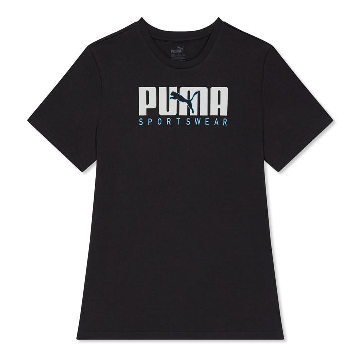 Puma  Kids Black ' Key Graphic T-Shirt in Size 5 - 6 Years, Sports Direct