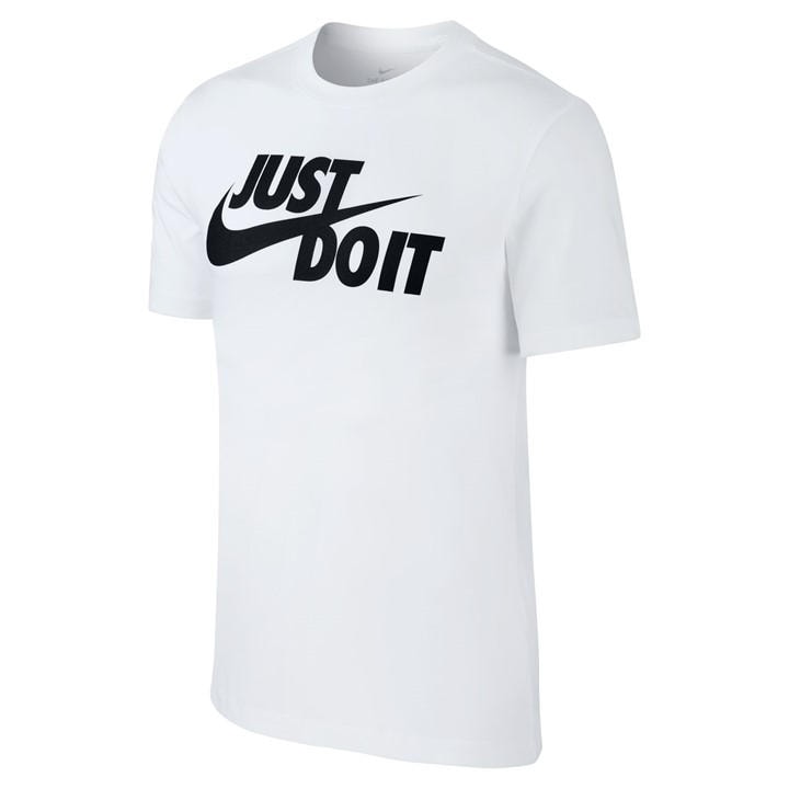 Nike Men's White Just Do It Swoosh T-Shirt in Size XL, Sports Direct