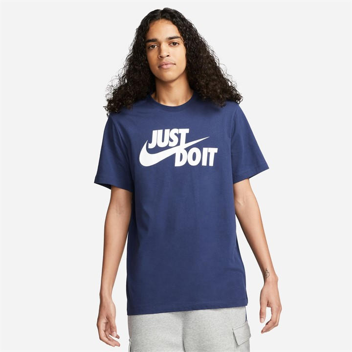Nike Men's Blue Just Do It Swoosh T-Shirt in Size M, Sports Direct