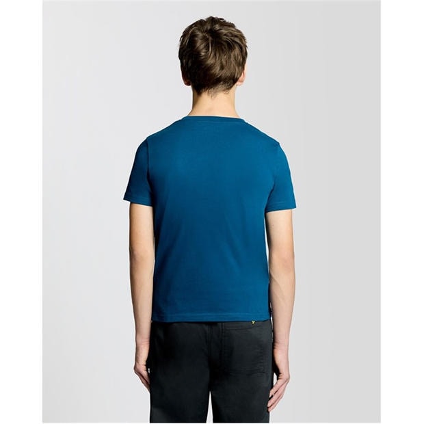Blue - Lyle and Scott - Lyle & Scott Kids Plain Cotton T-Shirt