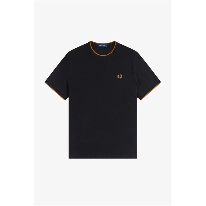 Fred Perry Men's Black T-Shirt in Size L, Sports Direct