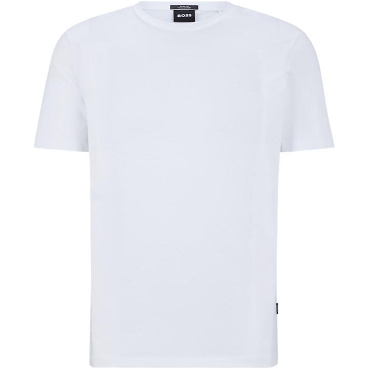 Boss Men' White Tessler 150 Black Cotton Short Sleeve Slim Fit T-Shirt in Size S, Sports Direct
