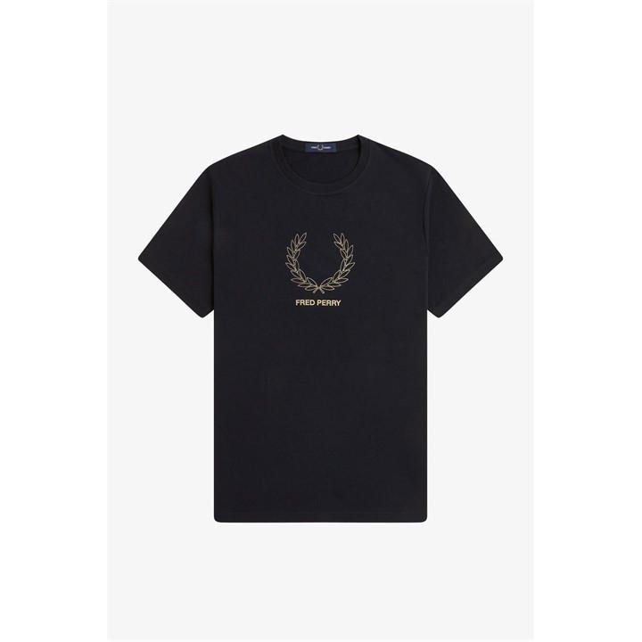 Fred Perry Men's Black Mid Logo T-Shirt in Size 2XL, Sports Direct