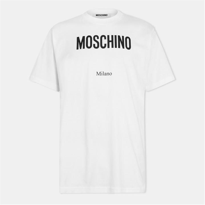 Moschino Men's White Milano T-Shirt in Size L, Sports Direct