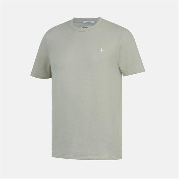 Beige - Jack Wills - Men's Texture Cotton Short Sleeve Crew Neck Embroidered T-Shirt