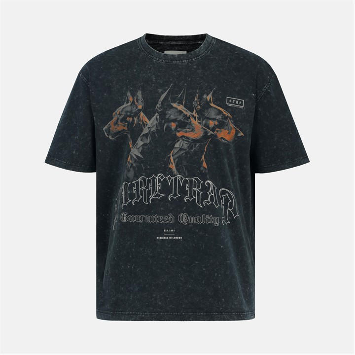 Firetrap Men's Black Wash Cotton Short Sleeve T-Shirt in Size M, Sports Direct