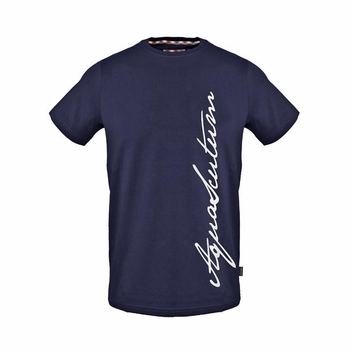 Aquascutum Men's Blue T-Shirt in Size M, Sports Direct
