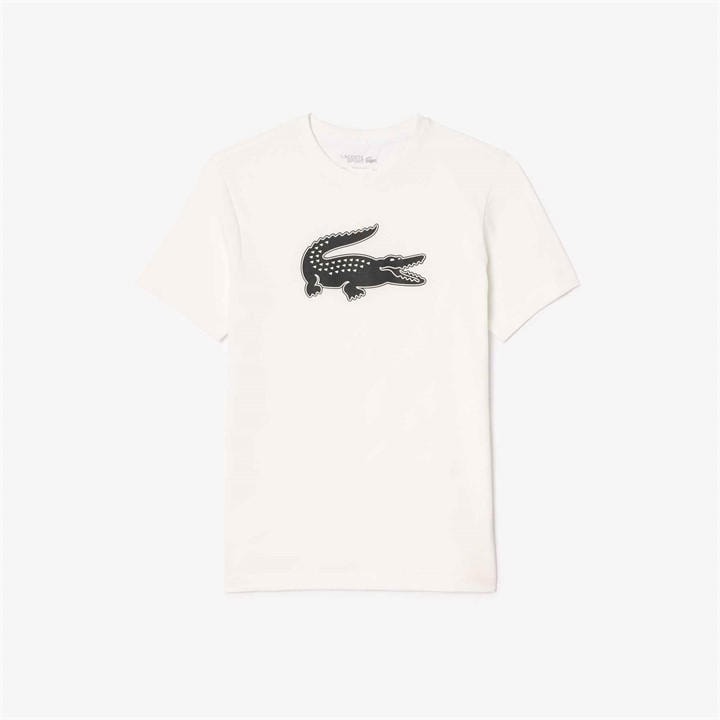 Lacoste Men's White Large Croc Ii T Shirt in Size M, Sports Direct