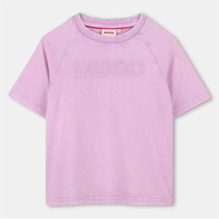 Hugo Girls Pink Kids' Logo T-Shirt in Size 14 - 16 Years, Sports Direct