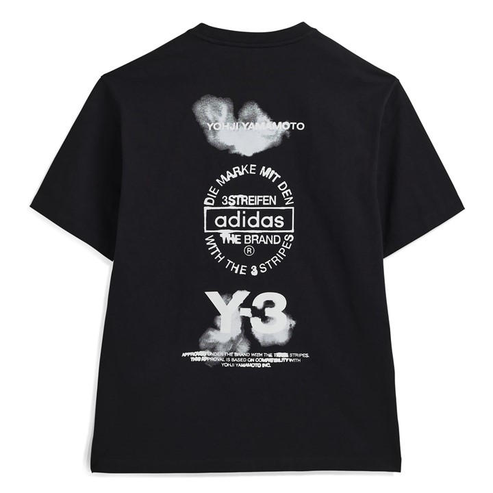 Y3 Men's Black T-Shirt in Size L, Sports Direct