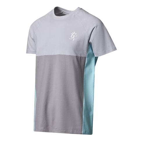 Gym King - Gym King Contrast Panel Jersey Tee - Urban Grey/Light Grey/Mint