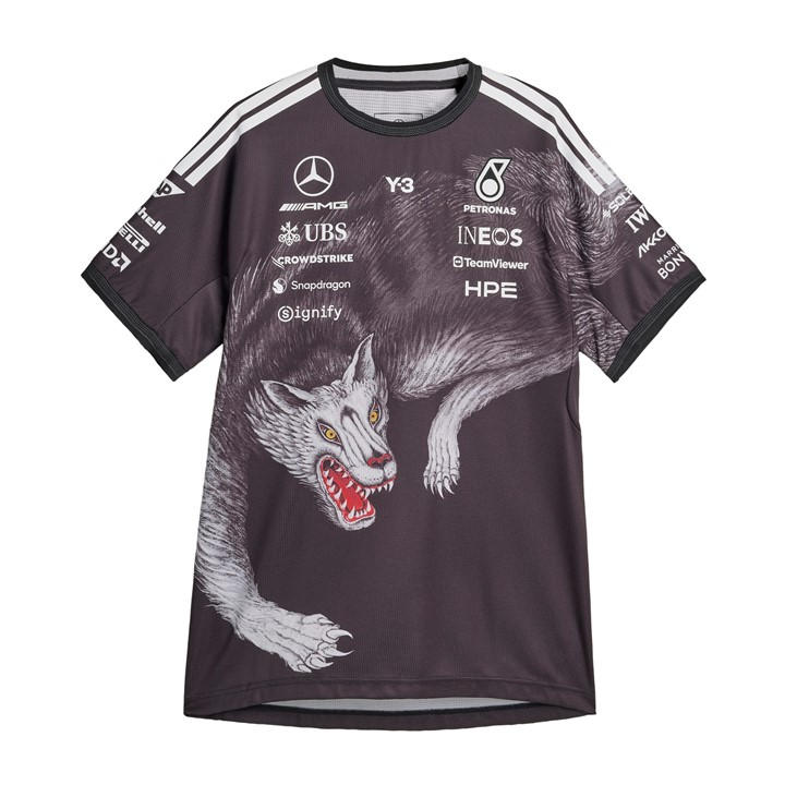 Y3 Men's Black X Mercedes Amg Short Sleeve Jersey in Size L, Sports Direct