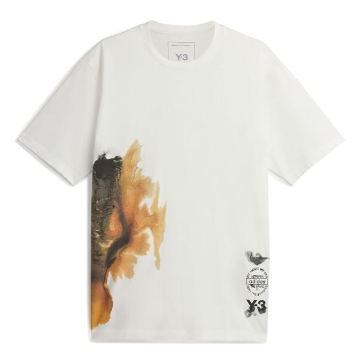 Y3 Men's White Short Sleeve T-Shirt in Size L, Sports Direct