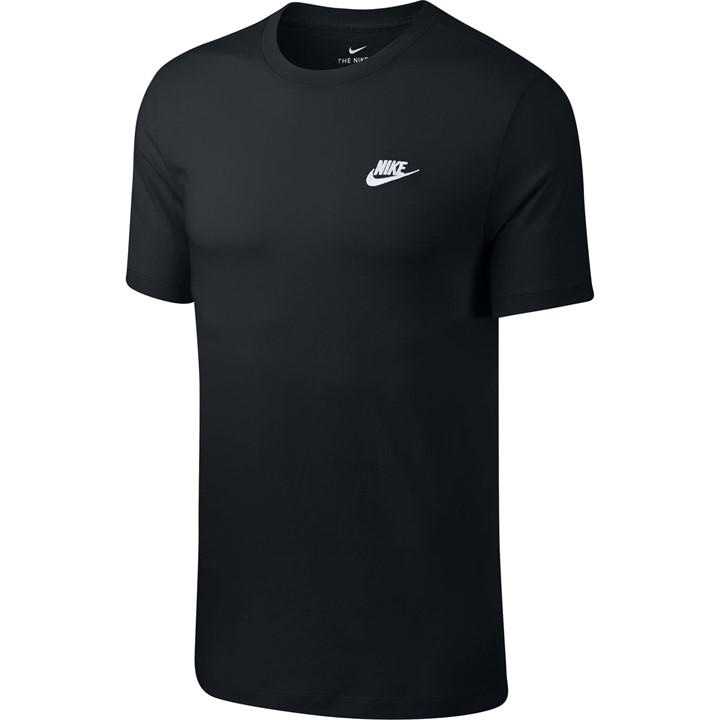 Nike Men's Black Sportswear Club T-Shirt in Size 2XL, Sports Direct