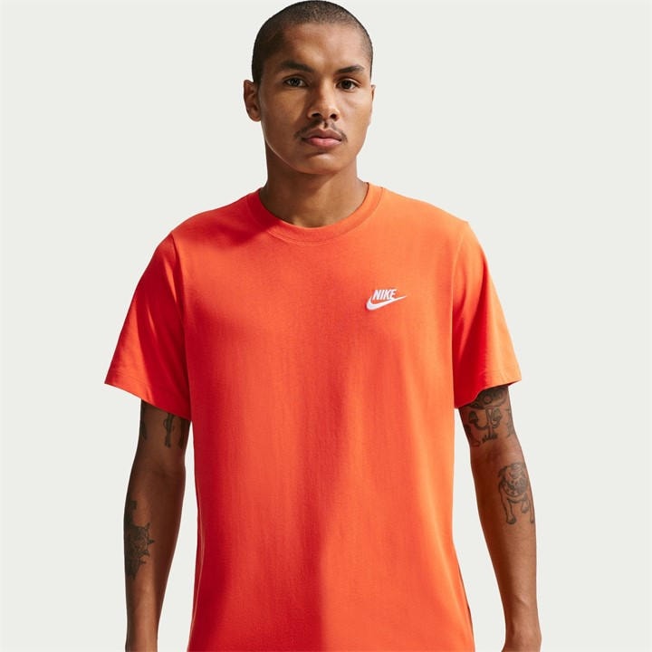 Nike Men's Orange Sportswear Club T-Shirt in Size L, Sports Direct