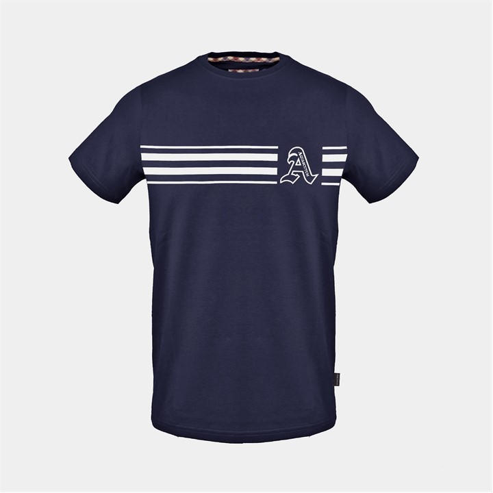 Aquascutum Men' Blue T in Size S, Sports Direct