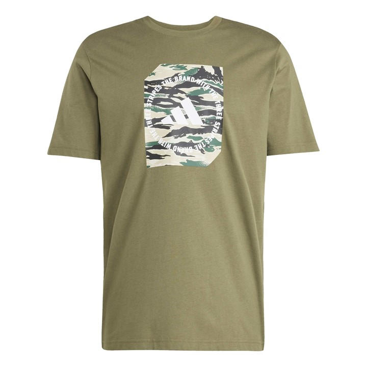 Adidas Men's Green Camo Box T-Shirt in Size M, Sports Direct