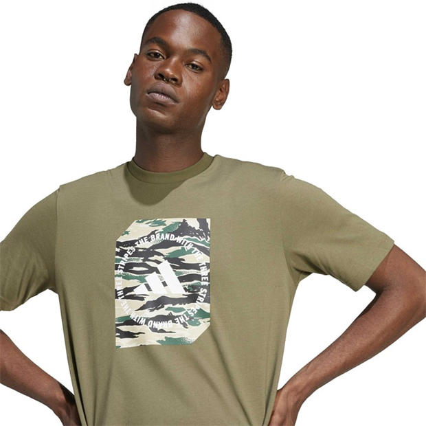 Olive Strata - adidas - Men's Camo Box T-Shirt
