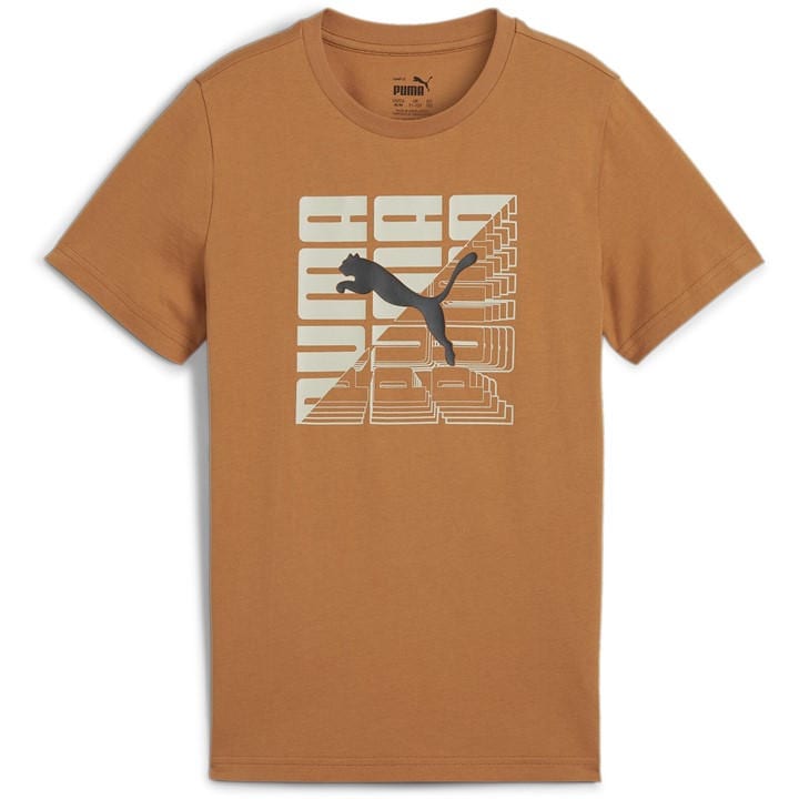 Puma  Kids Brown ' Graphics Regular Fit T-Shirt in Size 7 - 8 Years, Sports Direct