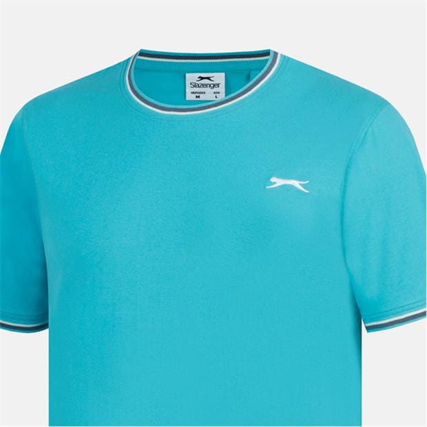 Light Teal - Slazenger - Slazenger Tipped T-Shirt Mens