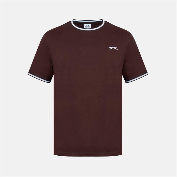 Slazenger Men' Brown Tipped T-Shirt in Size S, Sports Direct