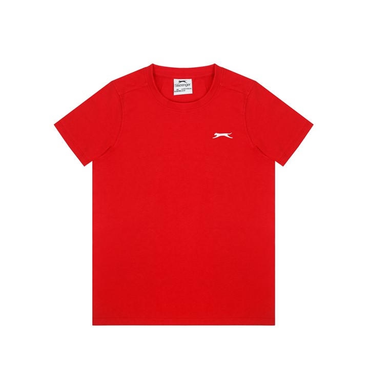 Slazenger Boys Red  Plain Tee Shirt in Size 11 - 12 Years, Sports Direct