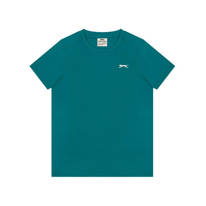 Slazenger Boys Green  Plain Tee Shirt in Size 13 Years, Sports Direct