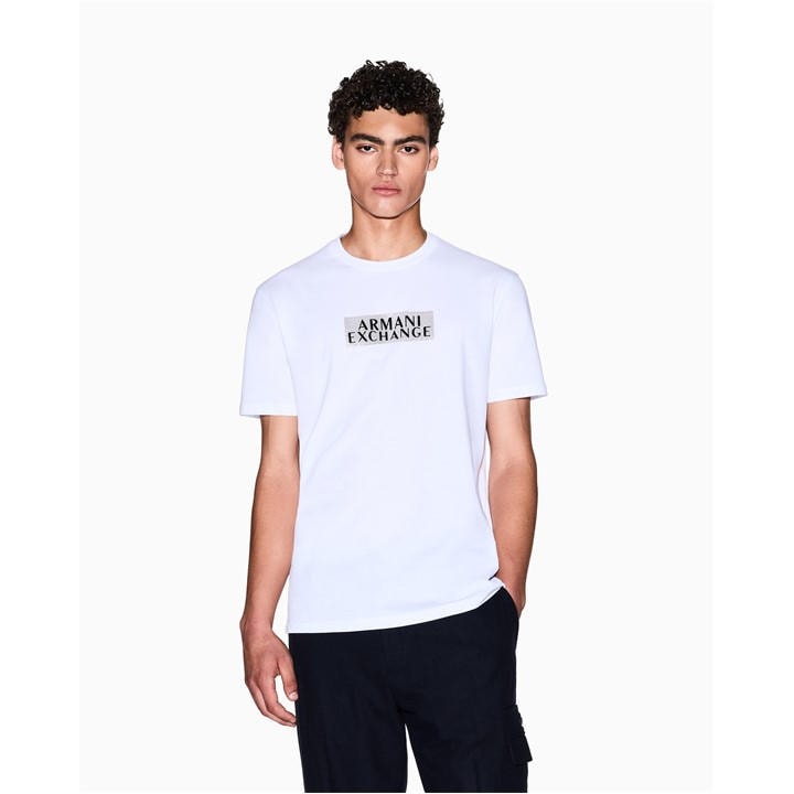 Armani Exchange Men's White Regular Fit T-Shirt in Size XL, Sports Direct