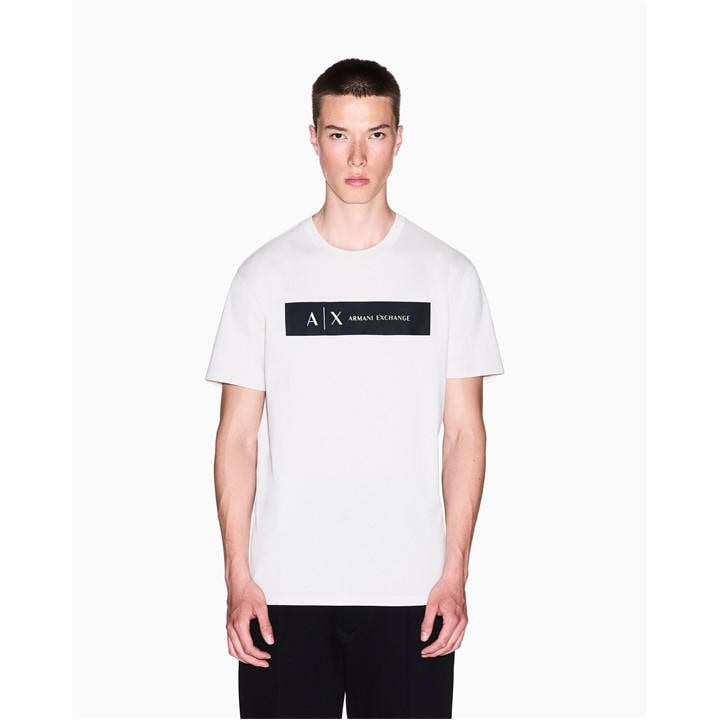 Armani Exchange Men's White Regular Fit T-Shirt in Size M, Sports Direct