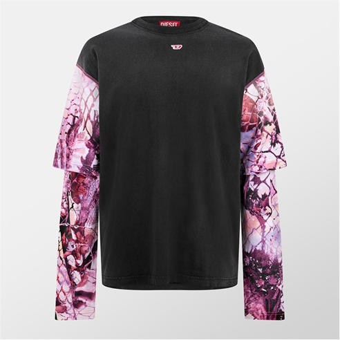 Diesel - Contrast Layered-Sleeve Tee