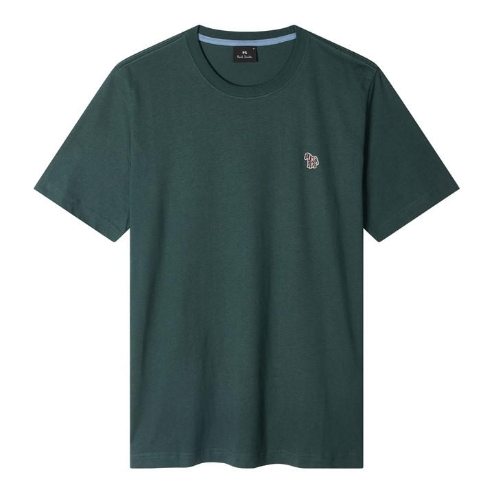 Ps Paul Smith Men' Green Regular Fit Zebra Crew-Neck T-Shirt in Size S, Sports Direct