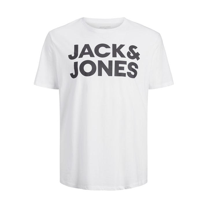 Jack And Jones Men's White Jack Short Sleeve Logo T-Shirt Plus Size in Size 2XL, Sports Direct