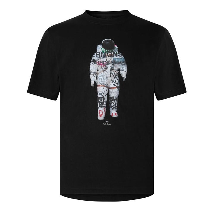 Ps Paul Smith Men's Black Ps Astro Tee Sn64 in Size L, Sports Direct