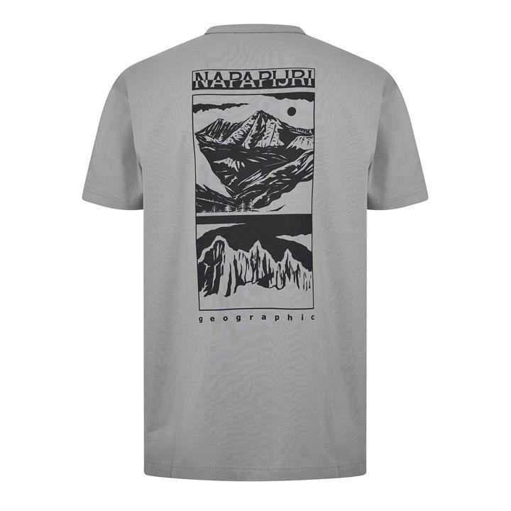 Napapijri Men's Grey Graphic T-Shirt in Size XL, Sports Direct