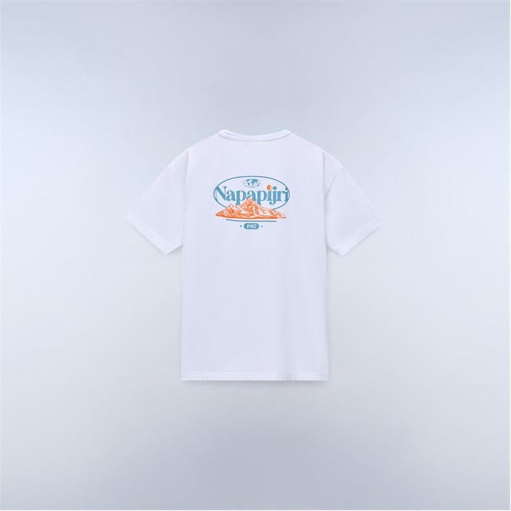 Napapijri Men's White Graphic T-Shirt in Size L, Sports Direct