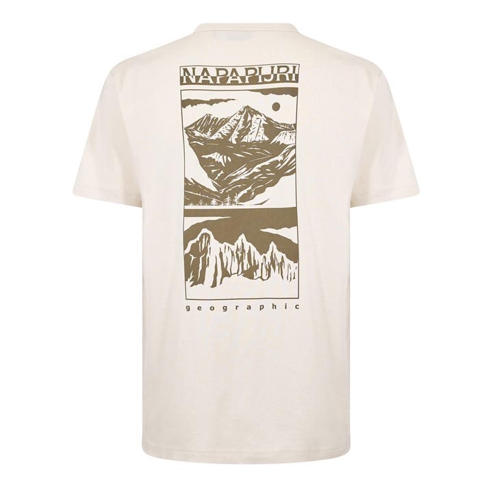 Napapijri Men's White Graphic T-Shirt in Size XL, Sports Direct