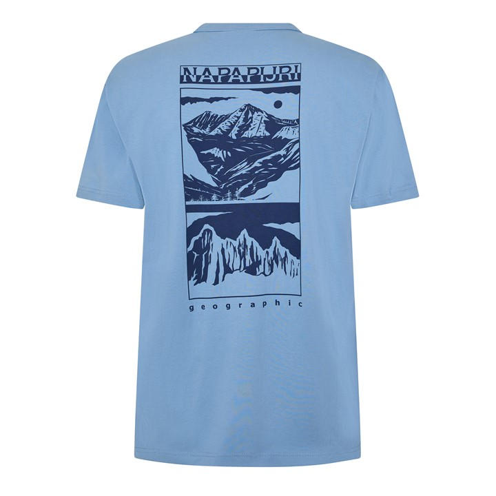 Napapijri Men's Blue Graphic T-Shirt in Size XL, Sports Direct
