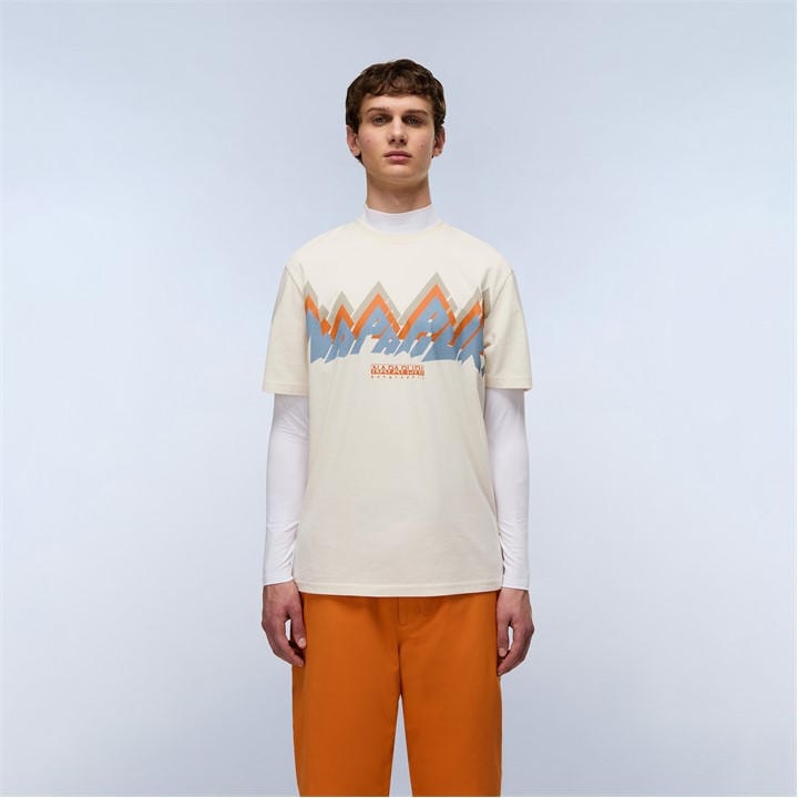 Napapijri Men's White S-Fiemme Tee in Size M, Sports Direct